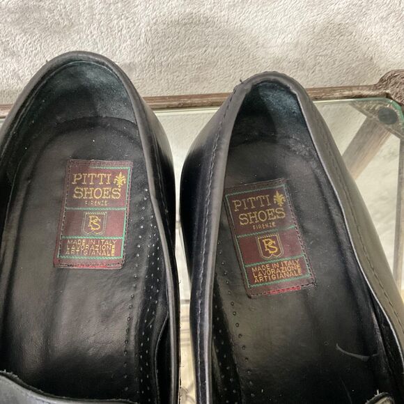 Pitti Black Leather Buckle Loafer Men’s size 10M Made in Italy Slip On comfort main image 9